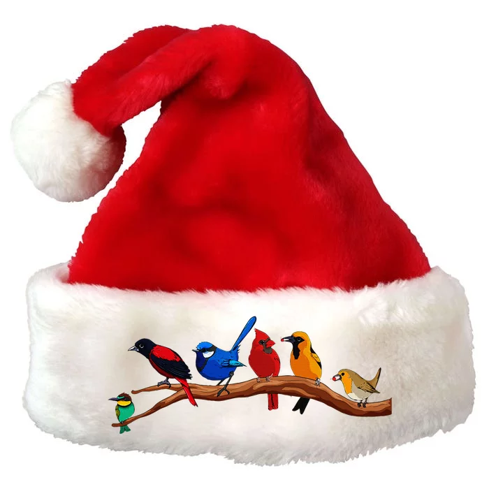 Nerd Birdwatcher Bird Watching Premium Christmas Santa Hat