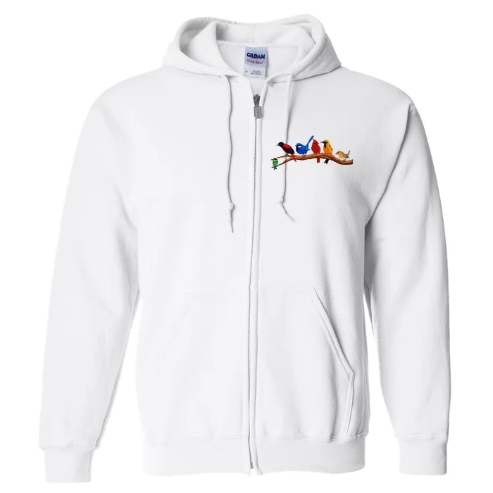 Nerd Birdwatcher Bird Watching Full Zip Hoodie