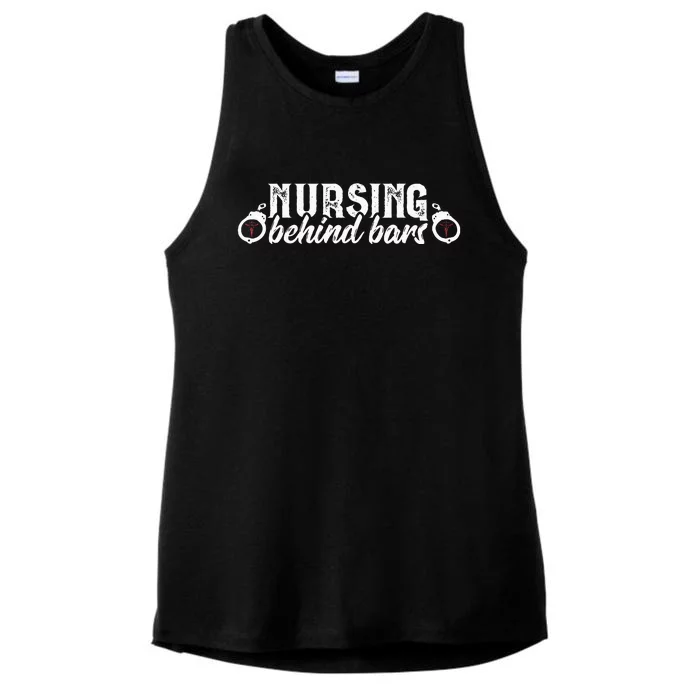 Nursing Behind Bars Correctional Nurse Prison RN Funny Ladies Tri-Blend Wicking Tank