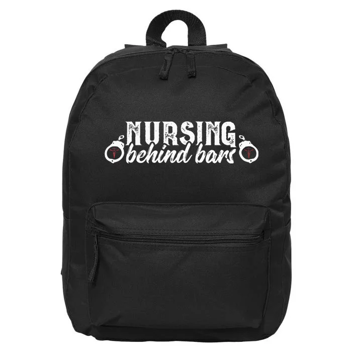 Nursing Behind Bars Correctional Nurse Prison RN Funny 16 in Basic Backpack