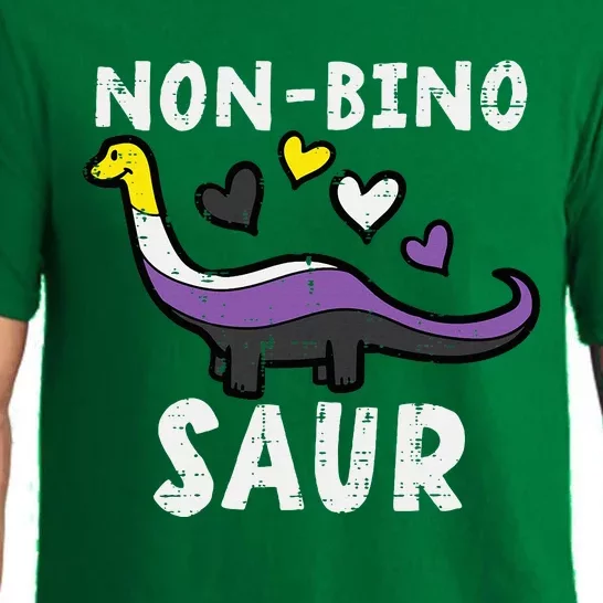 Non Binary Binosaur Dino Enby Pride Flag Pajama Set