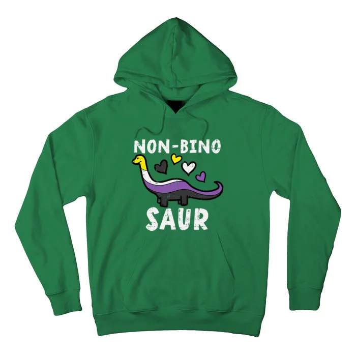 Non Binary Binosaur Dino Enby Pride Flag Tall Hoodie