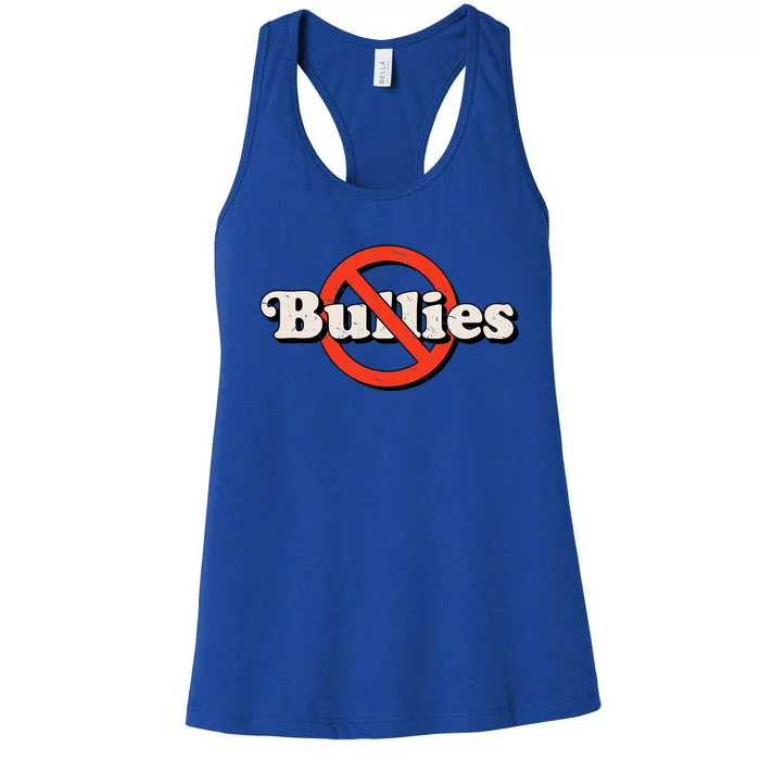 No Bully Bullies Are Cowards Be Kind Kindness Retro Vintage Women's Racerback Tank