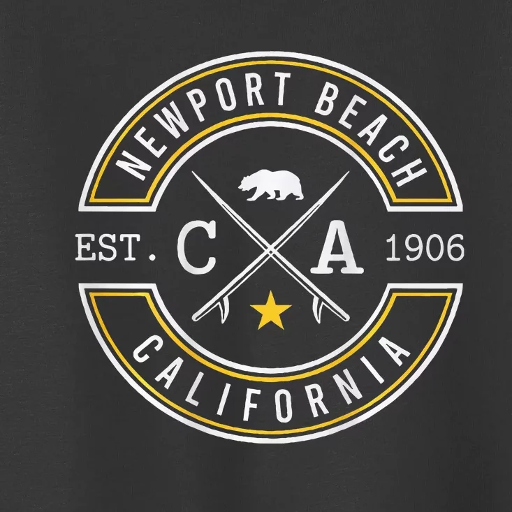 Newport Beach California Ca Retro Surfer Beach Toddler T-Shirt