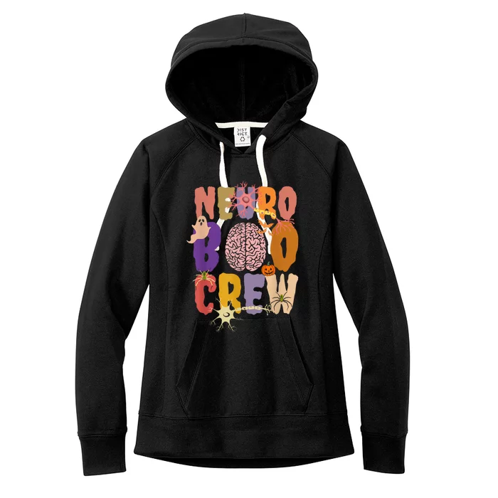 Neuro Boo Crew Halloween Anatomical Brain Anatomy Neurology Women's Fleece Hoodie