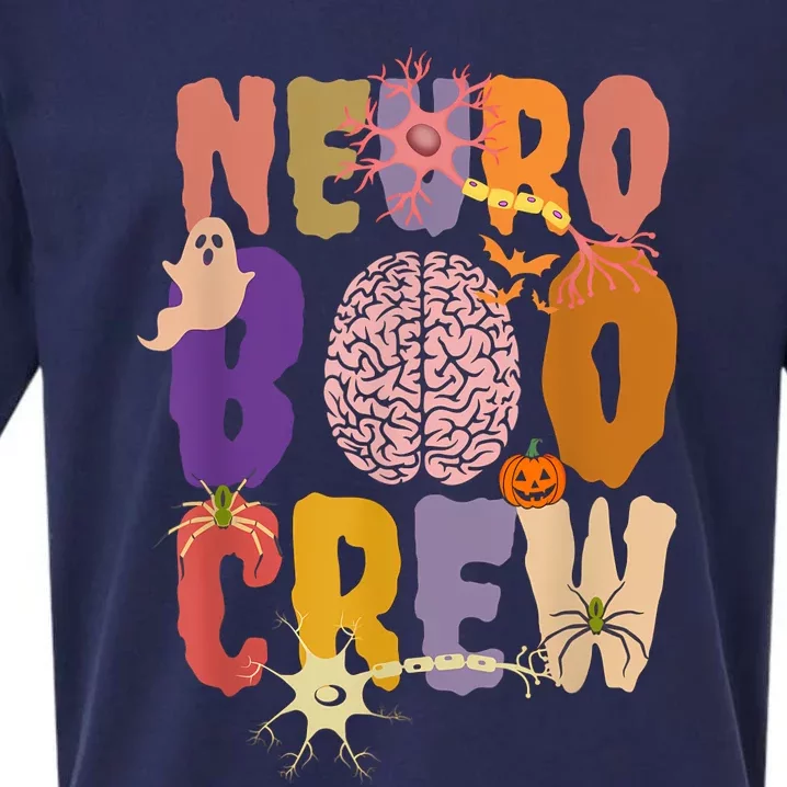 Neuro Boo Crew Halloween Anatomical Brain Anatomy Neurology Sueded Cloud Jersey T-Shirt