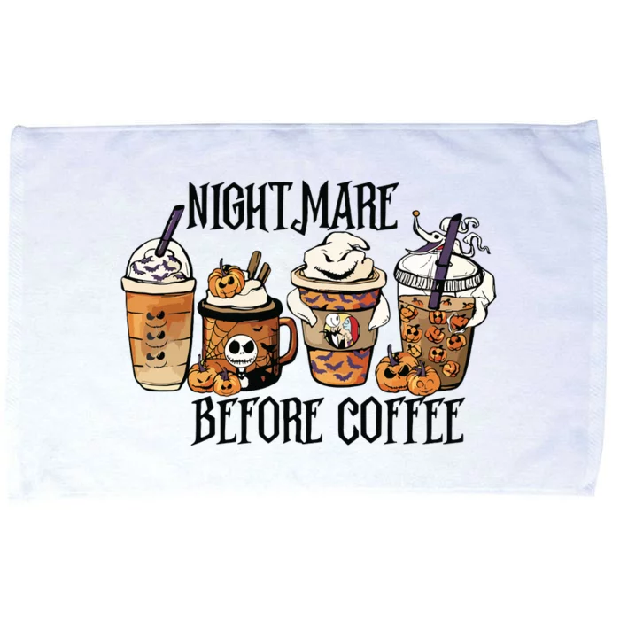 Nightmare Before Coffee Pumpkin Spice Halloween Costume Microfiber Hand Towel