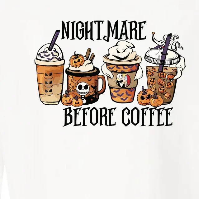 Nightmare Before Coffee Pumpkin Spice Halloween Costume Cropped Pullover Crew