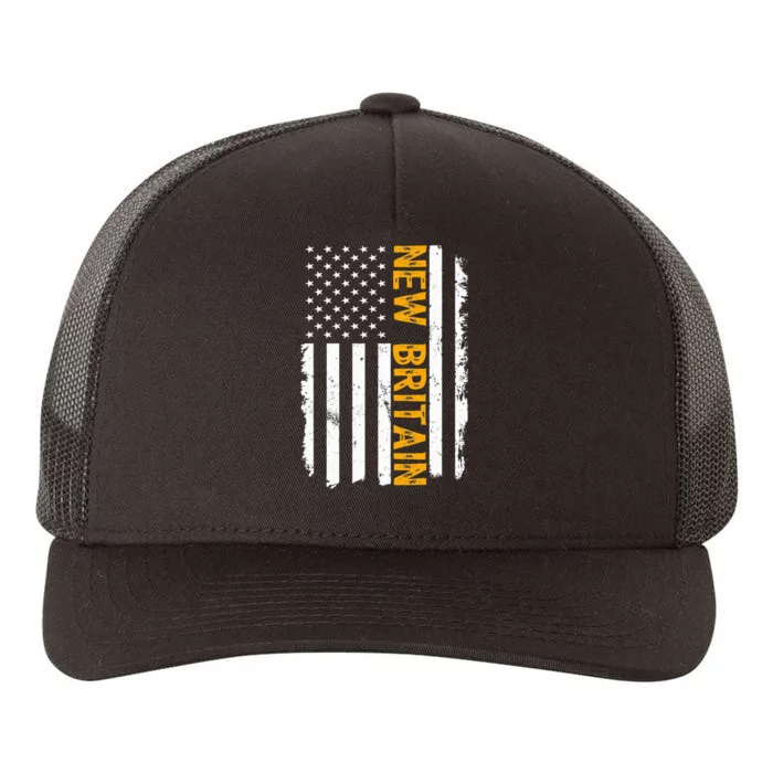 New Britain City State Connecticut Residents American Flag Yupoong Adult 5-Panel Trucker Hat