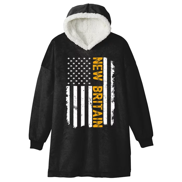 New Britain City State Connecticut Residents American Flag Hooded Wearable Blanket