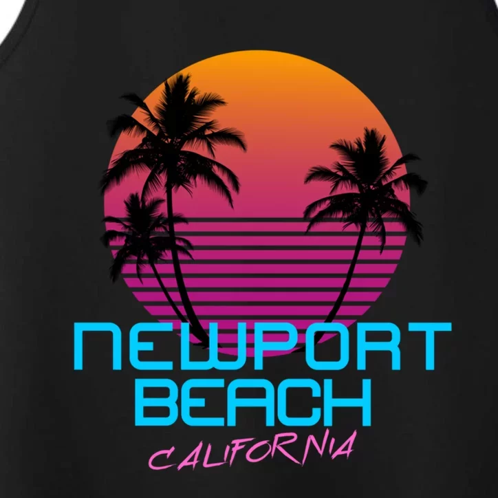 Newport Beach California Retro 80s Meaningful Gift Performance Tank