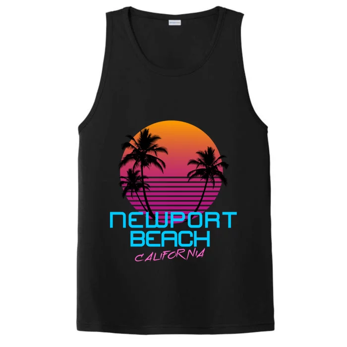 Newport Beach California Retro 80s Meaningful Gift Performance Tank