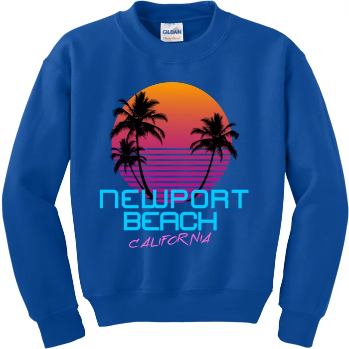 Newport Beach California Retro 80s Meaningful Gift Kids Sweatshirt