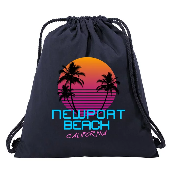 Newport Beach California Retro 80s Meaningful Gift Drawstring Bag