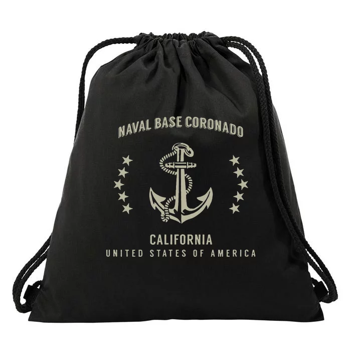 Naval Base Coronado Drawstring Bag