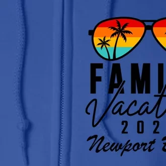 Newport Beach California Family Vacation 2024 Gift Full Zip Hoodie