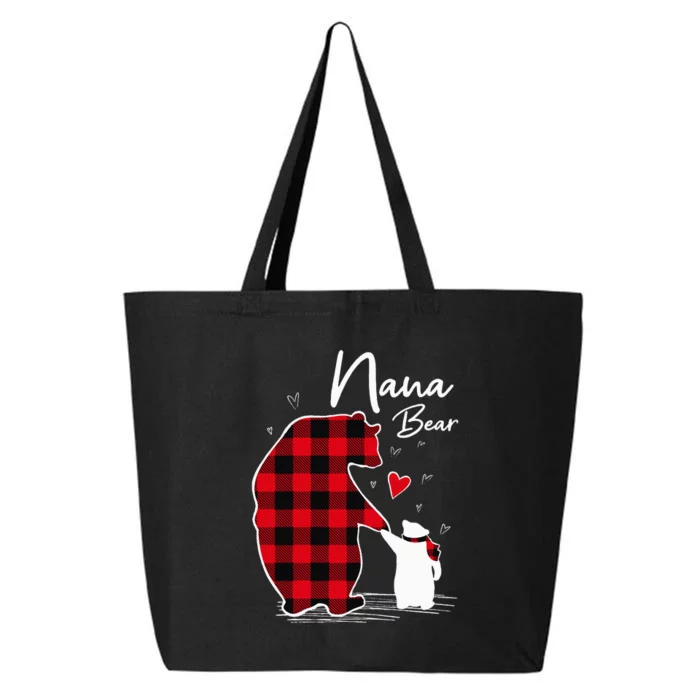 Nana Bear Christmas Pajama Woman Red Plaid Grandma 25L Jumbo Tote