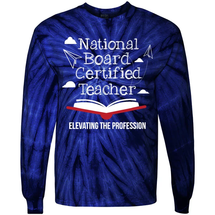 National Board Certified Teacher Open Book Airplane Tie-Dye Long Sleeve Shirt