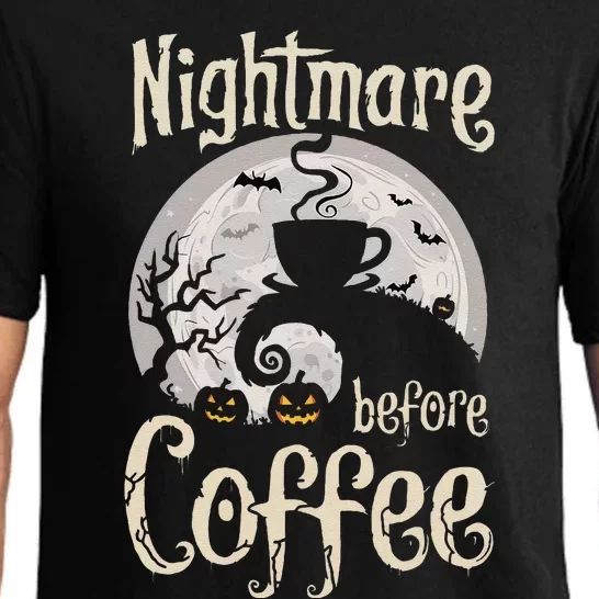 Nightmare Before Coffee Halloween Spooky Coffee Lovers Pajama Set