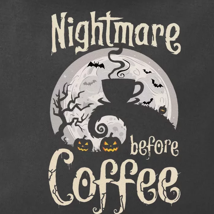 Nightmare Before Coffee Halloween Spooky Coffee Lovers Zip Tote Bag