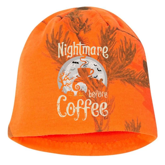 Nightmare Before Coffee Halloween Spooky Coffee Lovers Kati - Camo Knit Beanie