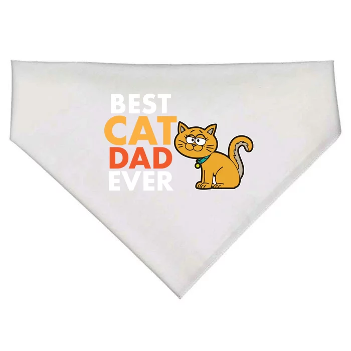 Novelty Best Cat Dad Ever Cat Lover Cute Gift USA-Made Doggie Bandana