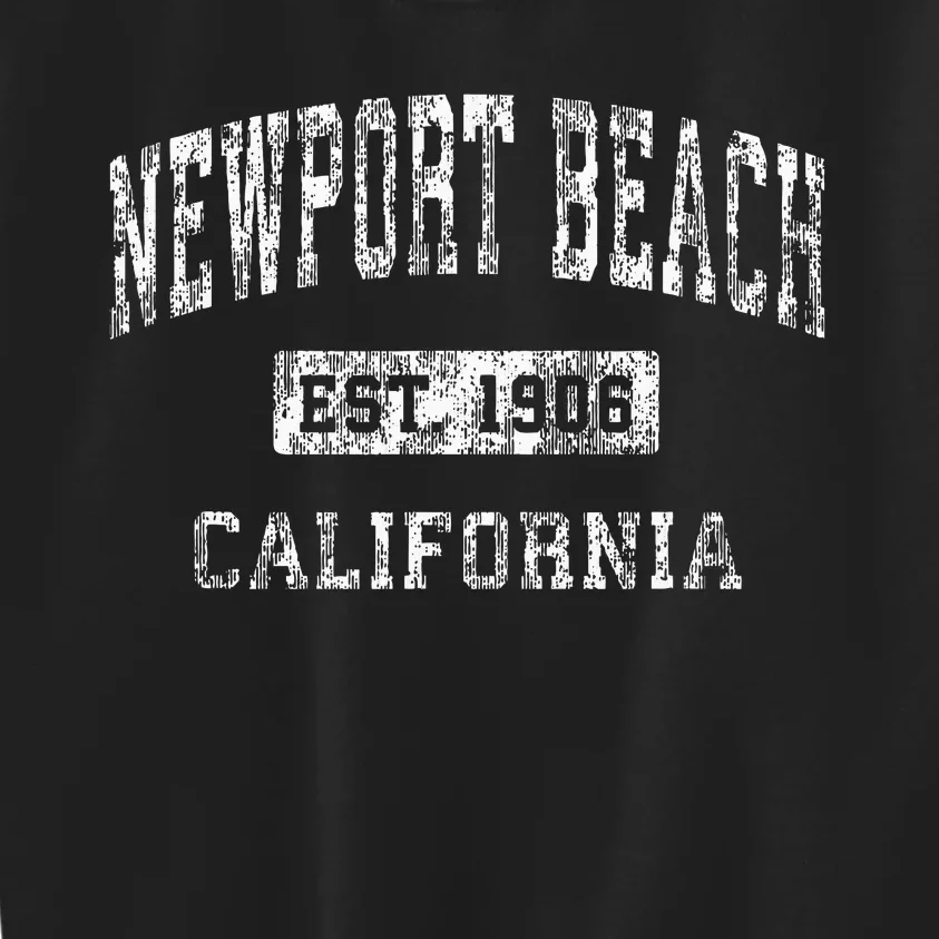 Newport Beach California Ca Vintage Established Sports Kids Sweatshirt