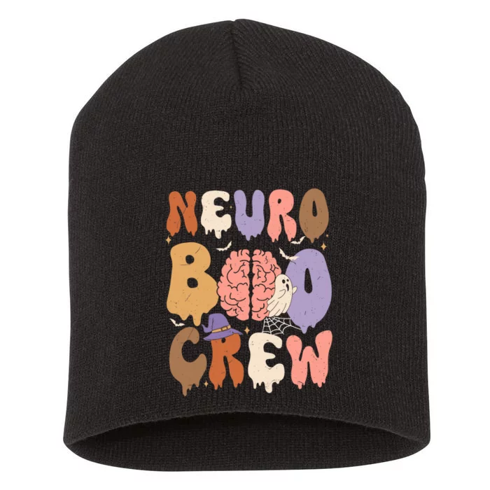 Neuro Boo Crew Halloween Neuro Nurse Neurology Nurse Ghost Short Acrylic Beanie