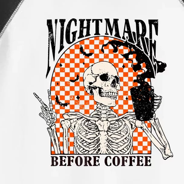 Nightmare Before Coffee Skeleton Halloween Spooky Season Toddler Fine Jersey T-Shirt