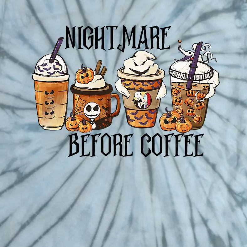 Nightmare Before Coffee Pumpkin Spice Halloween Costume Tie-Dye T-Shirt