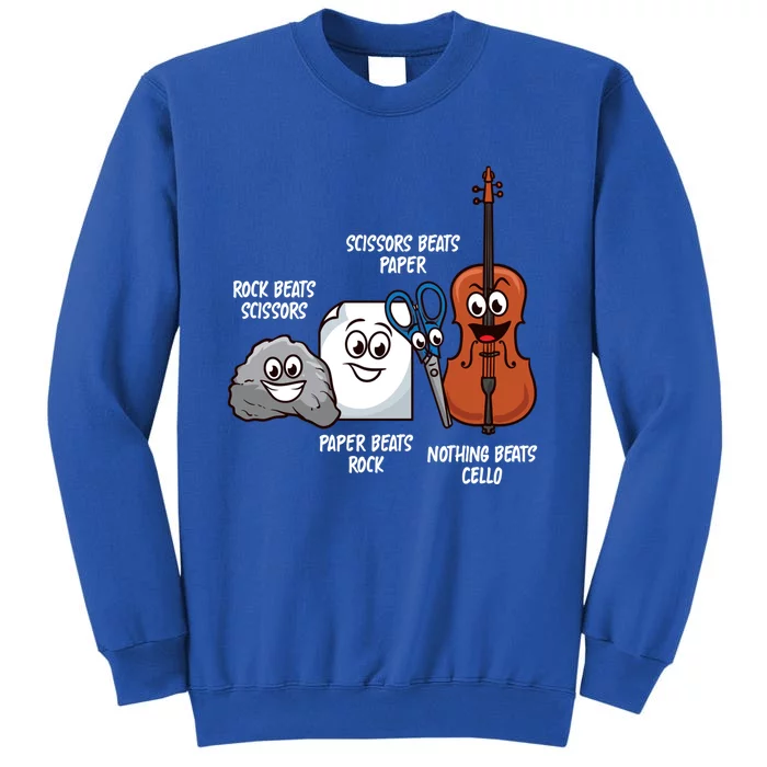 Nothing Beats Cello Rock Paper Scissors Gift For Cellist Gift Tall Sweatshirt