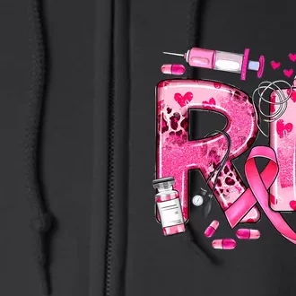 Nurse Breast Cancer Awareness Ribbon Nursing Rn Life Full Zip Hoodie