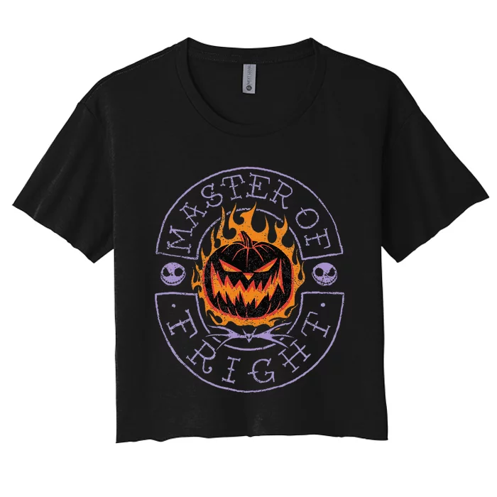 Nightmare Before Christmas Halloween Decor Master of Fright Women's Crop Top Tee