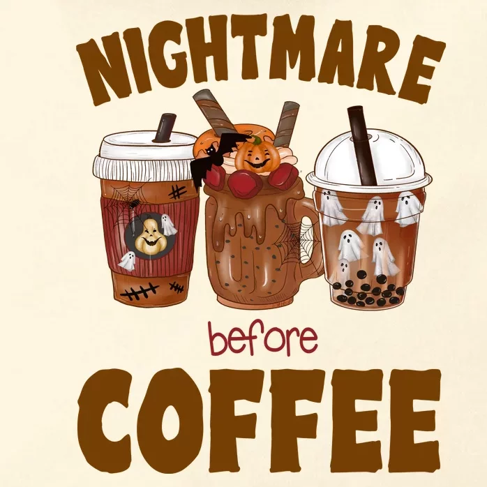 Nightmare Before Coffee Funny Halloween Zip Tote Bag