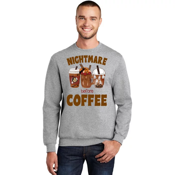 Nightmare Before Coffee Funny Halloween Tall Sweatshirt