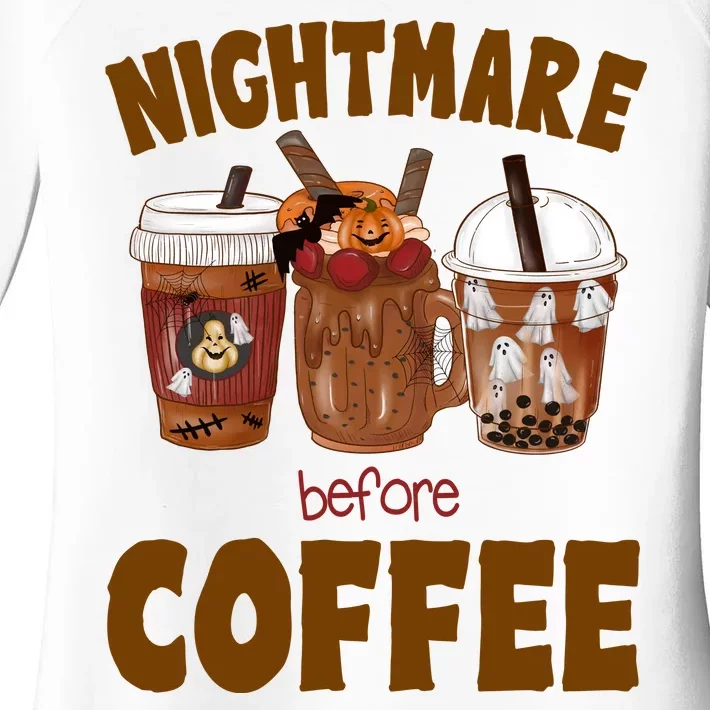 Nightmare Before Coffee Funny Halloween Women's Perfect Tri Tunic Long Sleeve Shirt