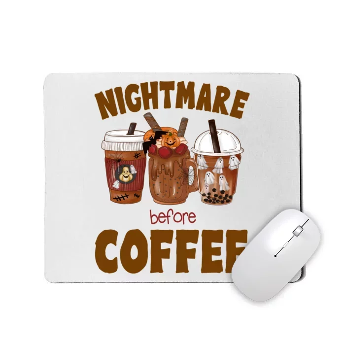 Nightmare Before Coffee Funny Halloween Mousepad