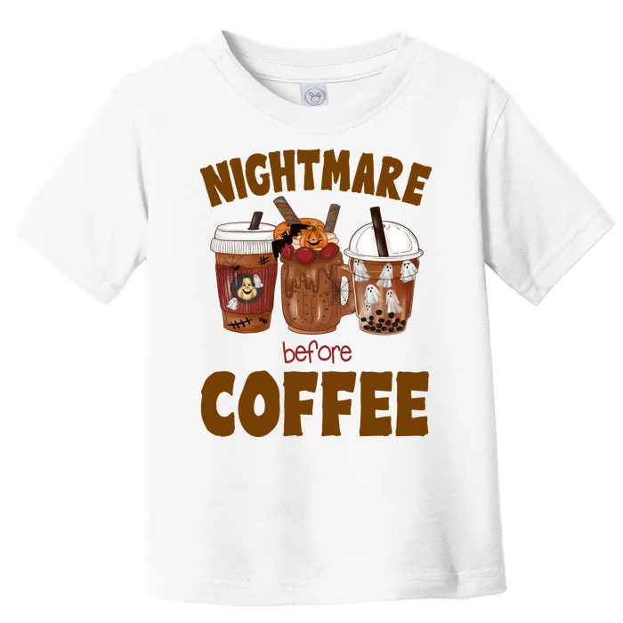 Nightmare Before Coffee Funny Halloween Toddler T-Shirt