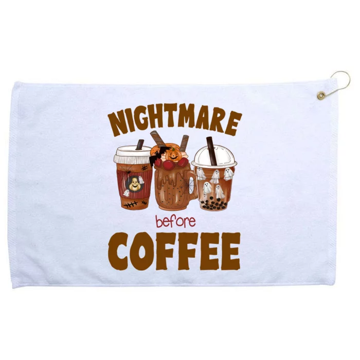 Nightmare Before Coffee Funny Halloween Grommeted Golf Towel