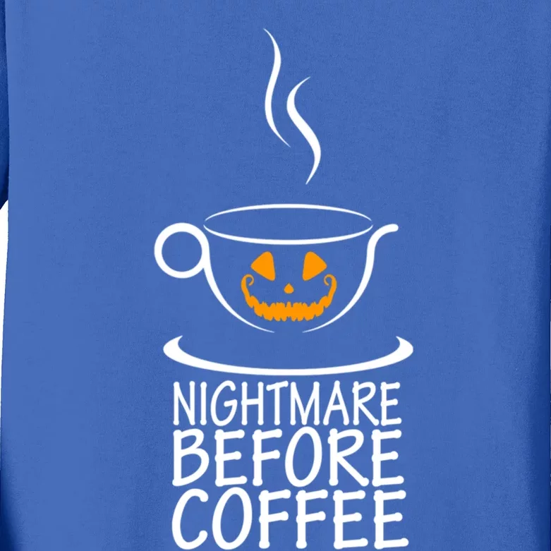 Nightmare Before Coffee Halloween Gift Kids Long Sleeve Shirt