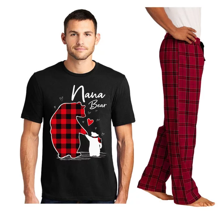 Nana Bear Christmas Pajama Woman Red Plaid Pajama Set