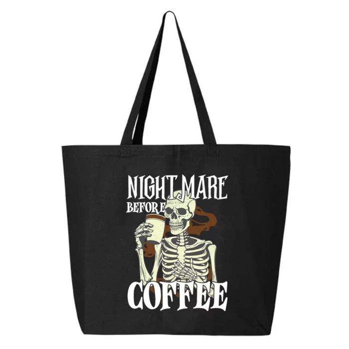 Nightmare Before Coffee Halloween Skeleton Mug Coffee Lover 25L Jumbo Tote