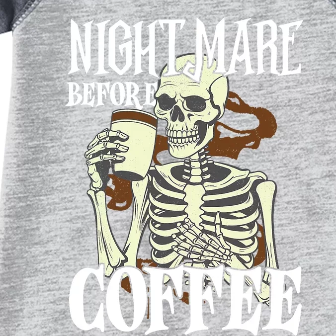 Nightmare Before Coffee Halloween Skeleton Mug Coffee Lover Infant Baby Jersey Bodysuit