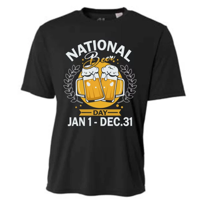 National Beer Day Jan 01 To Dec 31 Funny Gift Cooling Performance Crew T-Shirt