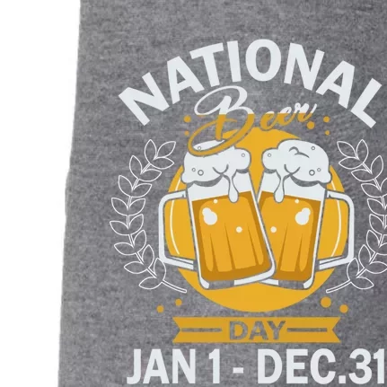 National Beer Day Jan 01 To Dec 31 Funny Gift Doggie 3-End Fleece Hoodie