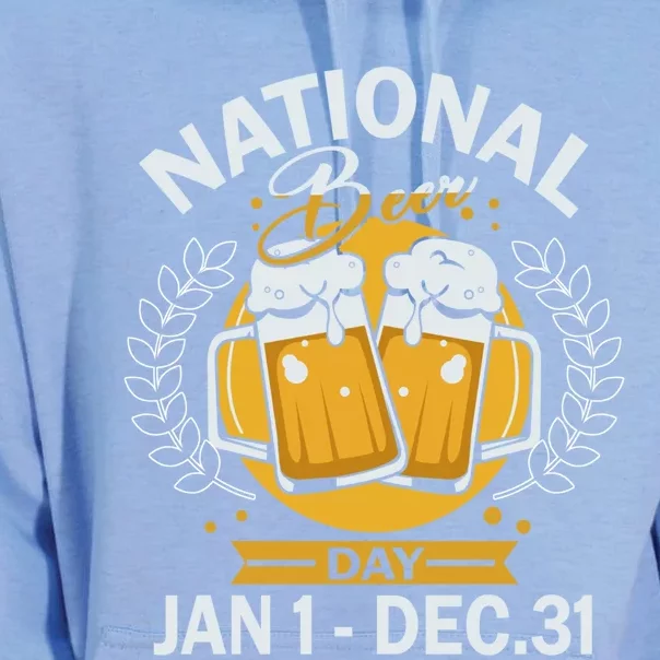 National Beer Day Jan 01 To Dec 31 Funny Gift Unisex Surf Hoodie