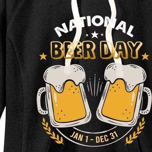 National Beer Day Jan 1st Gift Dec 31st All Year Happy Beer Day Gift Women's Fleece Hoodie