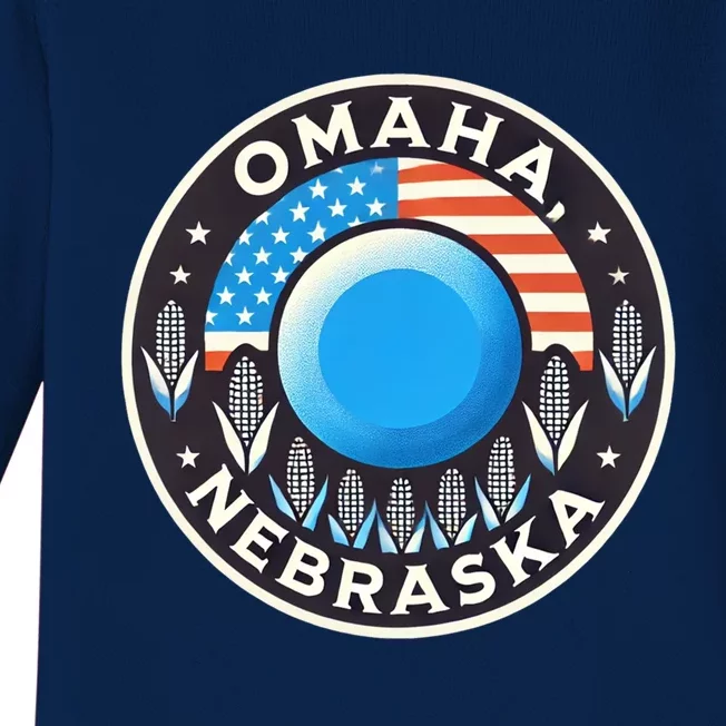 Nebraska Blue Dot Democratic 2nd District Omaha Kamala 2024 Gift Baby Long Sleeve Bodysuit