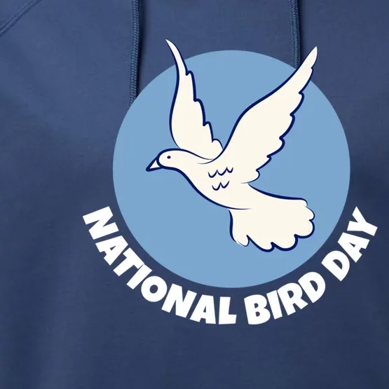 National Bird Day Funny Gift Bird Lover Birder Funny Gift Cool Gift Performance Fleece Hoodie