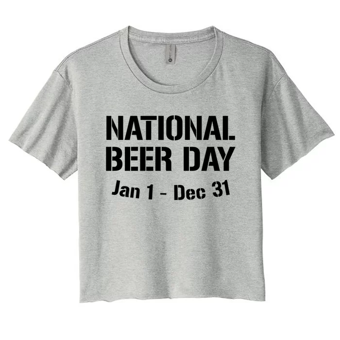 National Beer Day January To December Gift Women's Crop Top Tee